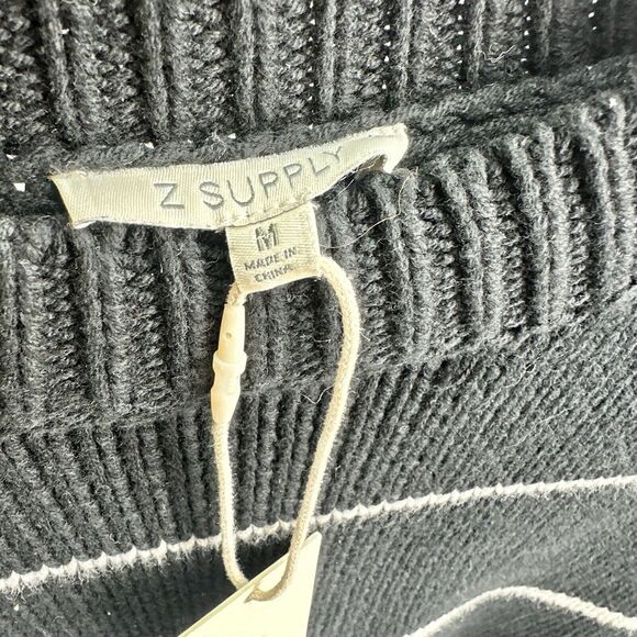 Z supply sweater medium Black w/White Stripes, New With Tag - Picture 5 of 5